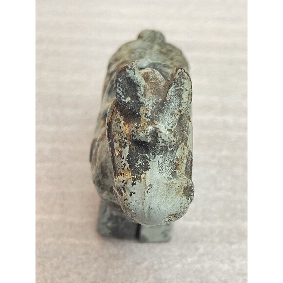 Vintage Cast Iron Chinese Tang Dynasty Style War Horse Sculpture, Patina Finish - Picture 6 of 8